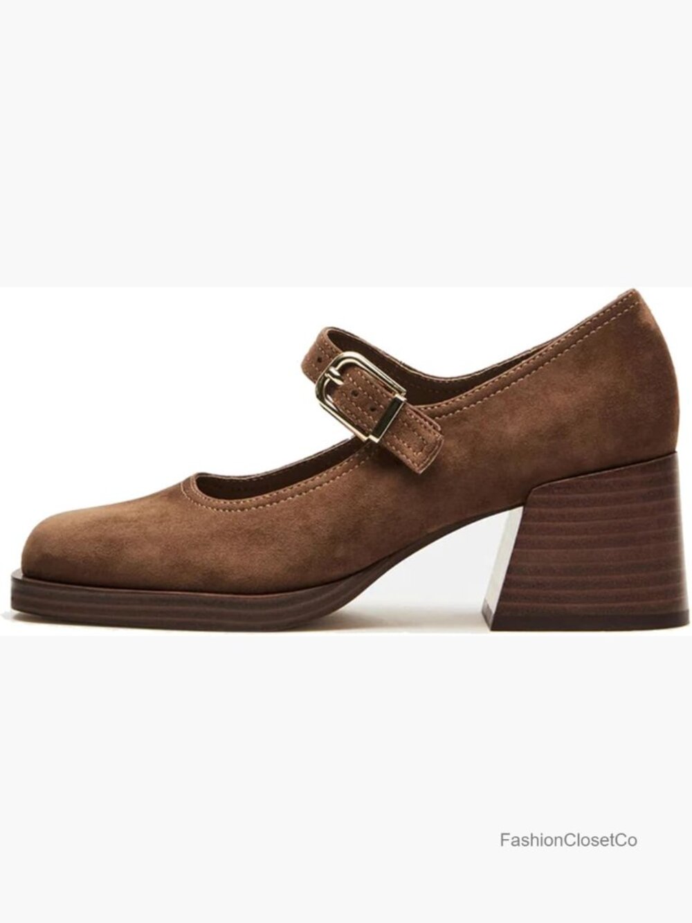 Retro Chunky Heels Square Toe Mary Janes Platform Ankle Buckle Strap Pumps - Picture 1 of 7